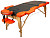 Массажный стол Atlas Sport складной 3-с деревянный 60 см. + сумка (черно-оранжевый)