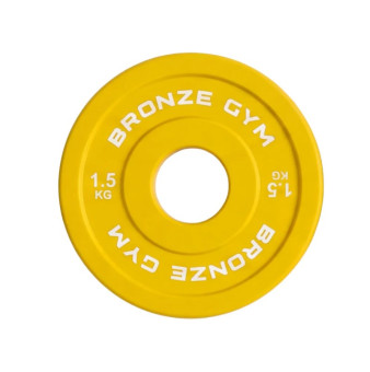 Диск олимпийский BRONZE GYM тяжелоатлетический желтый (1,5 кг)