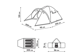 Палатка 3-местная RSP Deep 3 (зелёный)