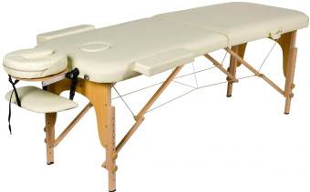 Массажный стол Atlas Sport складной 2-с деревянный 70 см. + сумка (бежевый)