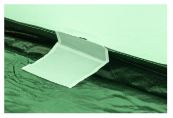 Палатка Sundays ZC-TT009-3P v2 (зеленый/желтый) со спальным мешком ZC-SB001 (синий)