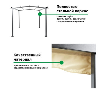 Шатер садовый Green Glade 72601 пергола беседка для дачи 3x3 м