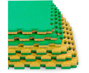 Будо-мат DFC 100 x 100 см, 20 мм EVA (желто-зеленый)