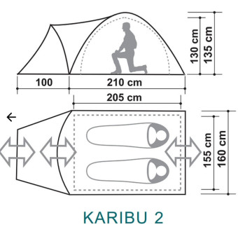 Палатка Canadian Camper KARIBU 2 (зеленый)