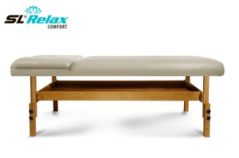 Массажный стол Start Line Relax Comfort бежевая кожа (светлое дерево)