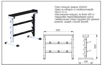 Стойка для гантелей, дисков, грифов Central Sport Pro, AR105