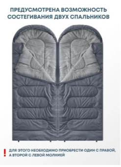 Спальный мешок RSP Sleep 150 L (серый, 220x80см, молния слева)