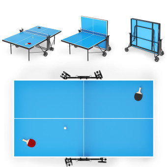 Теннисный стол UNIX Line Compact indoor 18mm MDF (Синий)