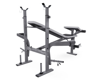 Скамья со стойками под штангу с партой для бицепса DFC D703 PRO