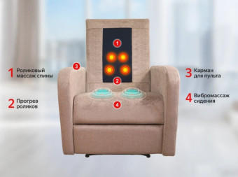 Кресло-реклайнер электрический с массажем FUJIMO E-COMFORT CHAIR (Терра)