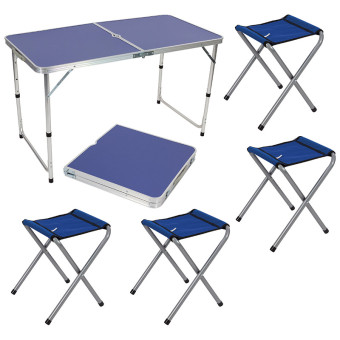 Комплект ECOS Пикник CHO-150-E (стол и 4 стула, синий)