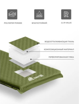 Самонадувающийся коврик RSP Sunny 38 (оливково-зелёный)