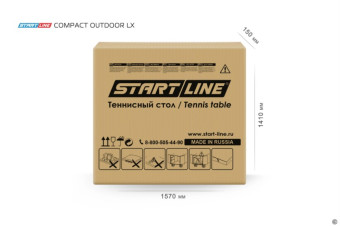 Стол теннисный Start Line Compact-2 LX Всепогодный (Черный)