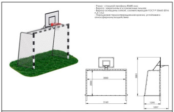 Ворота для минифутбола + стойка для баскетбола Central Sport Pro, ARMS080.1