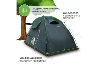 Палатка кемпинговая RSP Sharl 3 (зелёный)