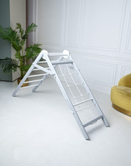 Детский спортивный комплекс PERFETTO SPORT PS-130, Scala in legno con rete 2 (серый)