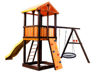 Игровой комплекс Perfetto sport «Pitigliano-4» + качели Паутина