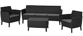 Комплект Салемо трипл сет (Salemo 3 seater set, графит)