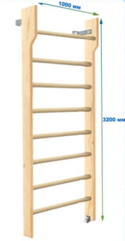 Шведская стенка Dinamika ZSO-002577 с турником, 320х100 см (массив.сосна)