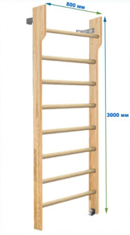 Шведская стенка Dinamika ZSO-002565 с турником, 300х80 см (щит.сосна)