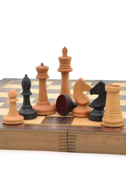 Шахматы Woodgames складные бук, 50мм с фиг. (дефект)