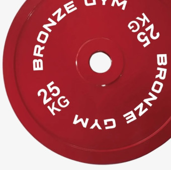 Диск олимпийский BRONZE GYM тяжелоатлетический красный (25 кг)
