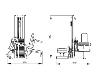 Разгибание ног сидя + Сгибание ног лежа Central Sport Pro, AR053 (стек 100 кг)