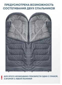 Спальный мешок RSP Sleep 250 R (серый, 220x80см, молния справа)