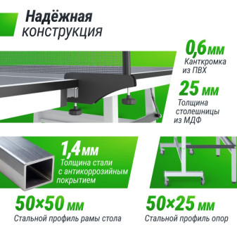 Профессиональный теннисный стол UNIX Line 25 mm MDF (Серый)