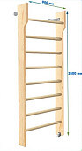 Шведская стенка Dinamika ZSO-002552 с турником, 260х80 см (массив.сосна)