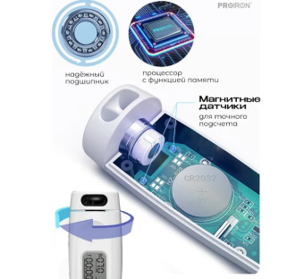 Скакалка умная PROIRON ПРО041 (с дисплеем, бело-розовая)