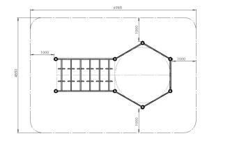 Спортивный комплекс шестигранный Central Sport Pro, ARWOK222
