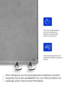 Самонадувающийся коврик RSP Velour 50 Double (серый)