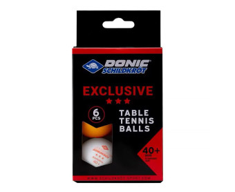 Мячики для н/тенниса DONIC EXCLUSIVE (3* 40+, 6 штук, белый + оранжевый)