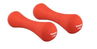 Набор для фитнеса Sundays Fitness Набор гантелей IR92004-D 2х2кг + Коврик Feather IR97567 (красный)