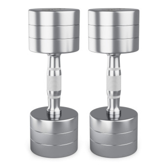 Гантели UNIX Fit PRO круглые, хромированные (10 кг, 2 шт)