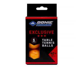 Мячики для н/тенниса DONIC EXCLUSIVE (3* 40+, 6 штук, оранжевый)
