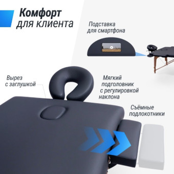 Массажный стол UNIX Standard 3 Section (Черный)