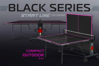 Стол теннисный Start Line Compact-2 LX Всепогодный (Черный)