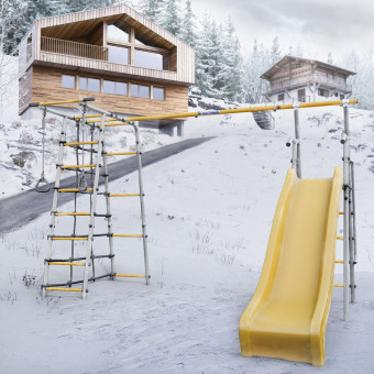 Дачный комплекс Romana Богатырь Плюс 2 MAX, без качелей, 103.12.07 (серый-жёлтый)