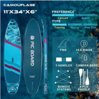 Сапборд Pic Board Camouflage Blue