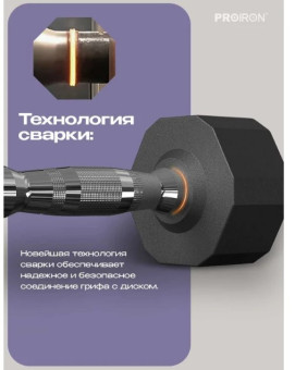 Гантели обрезиненные PROIRON Г2100ОБР (2 шт по 10 кг)