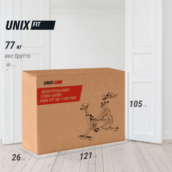 Велотренажер Спин-байк UNIX Fit SB-1100 PRO (черный с красным)