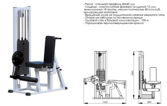 Сгибание-разгибание ног Central Sport Pro, AR053.2 (стек 100 кг)