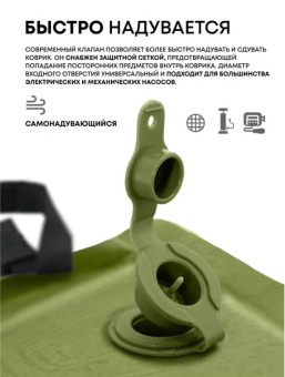 Самонадувающийся коврик RSP Velour 50 (оливково-зелёный)