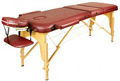 Массажный стол Atlas Sport складной 3-с 70 см деревянный (бургунди)