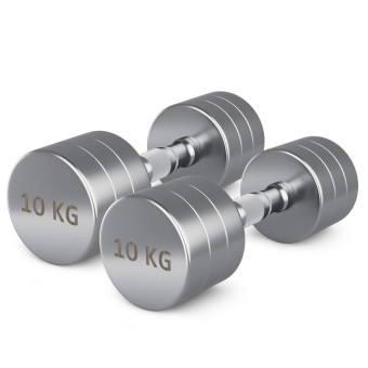 Гантели UNIX Fit PRO круглые, хромированные (10 кг, 2 шт)