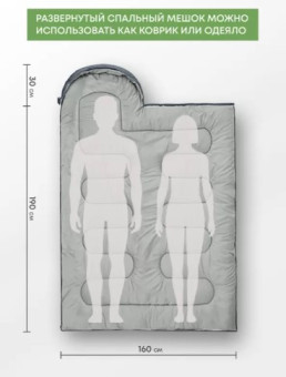 Спальный мешок RSP Sleep 350 R (серый, 220x80см, молния справа)