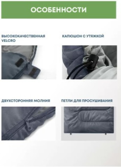 Спальный мешок RSP Sleep 250 R (серый, 220x80см, молния справа)