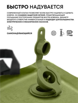 Самонадувающийся коврик RSP Velour 38 (оливково-зеленый)